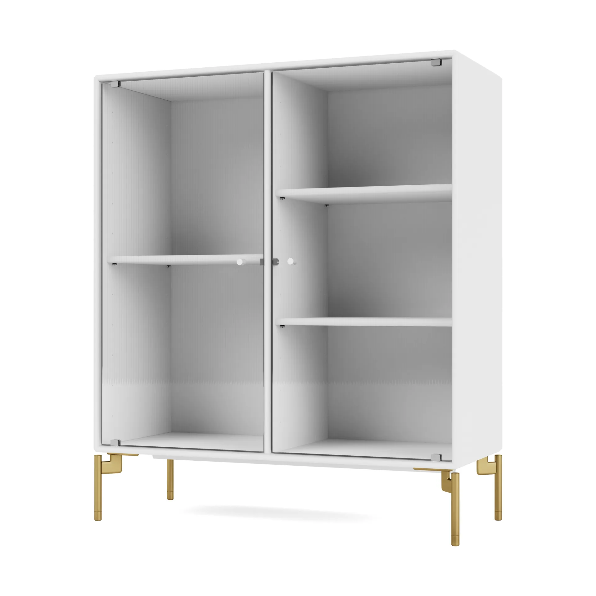 Ripple II Vitrinenschrank 69,6x82,2x30 cm, Snow-Beine brass Montana