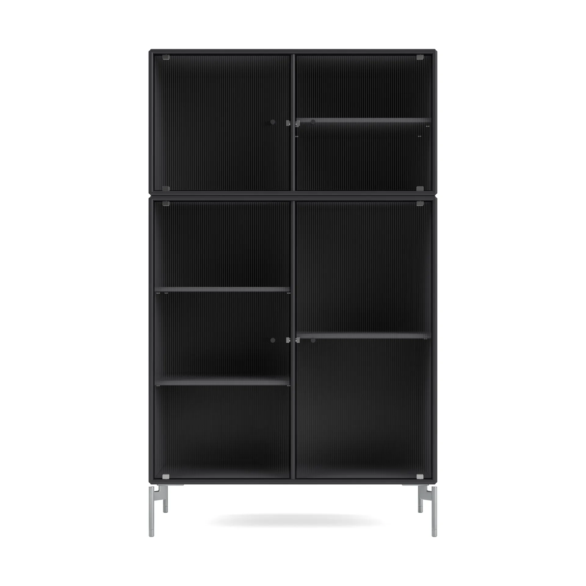 Ripple III Vitrinenschrank 69,6x117,6x38 cm, Anthracite-Beine chrome Montana