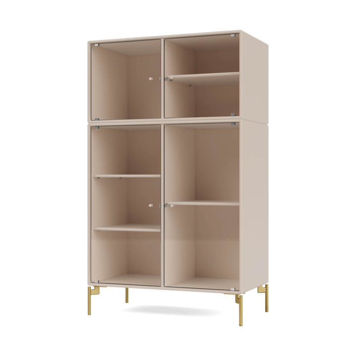 Ripple III Vitrinenschrank 69,6x117,6x38 cm - Clay-Beine brass - Montana