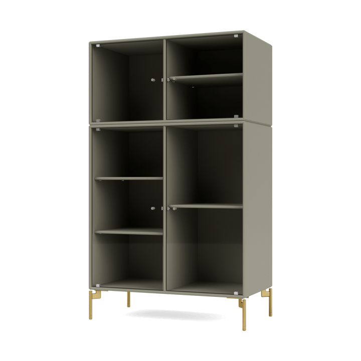 Ripple III Vitrinenschrank 69,6x117,6x38 cm - Fennel-Beine brass - Montana