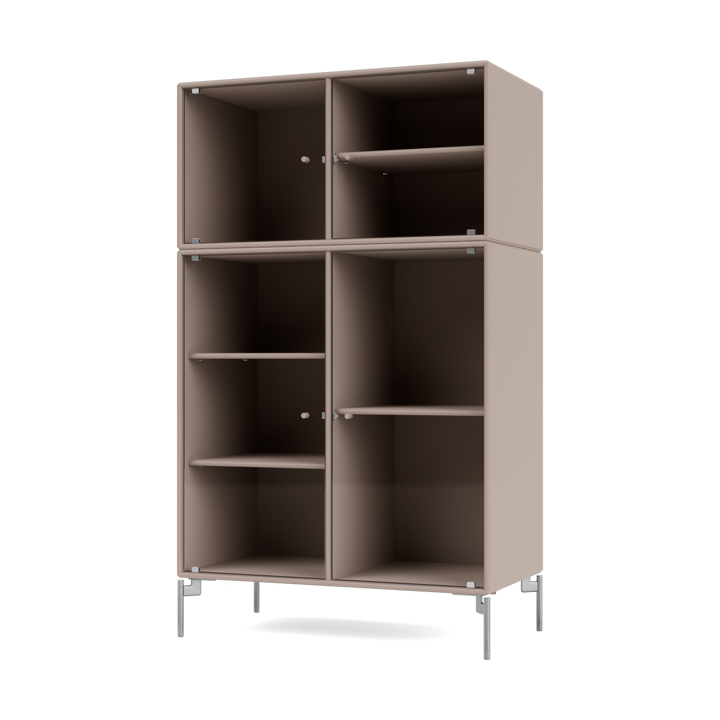 Ripple III Vitrinenschrank 69,6x117,6x38 cm - Mushroom-Beine chrome - Montana