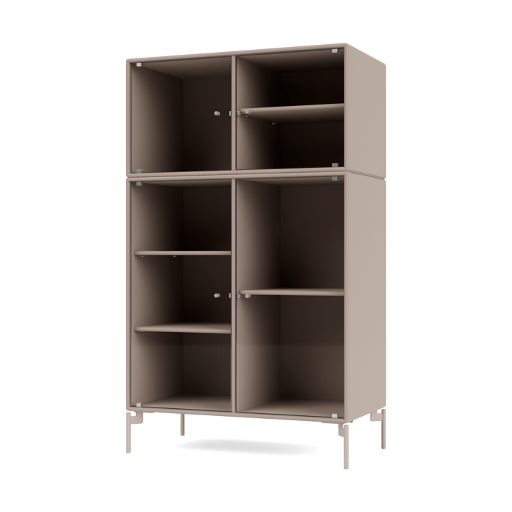 Ripple III Vitrinenschrank 69,6x117,6x38 cm - Mushroom-Beine mushroom - Montana