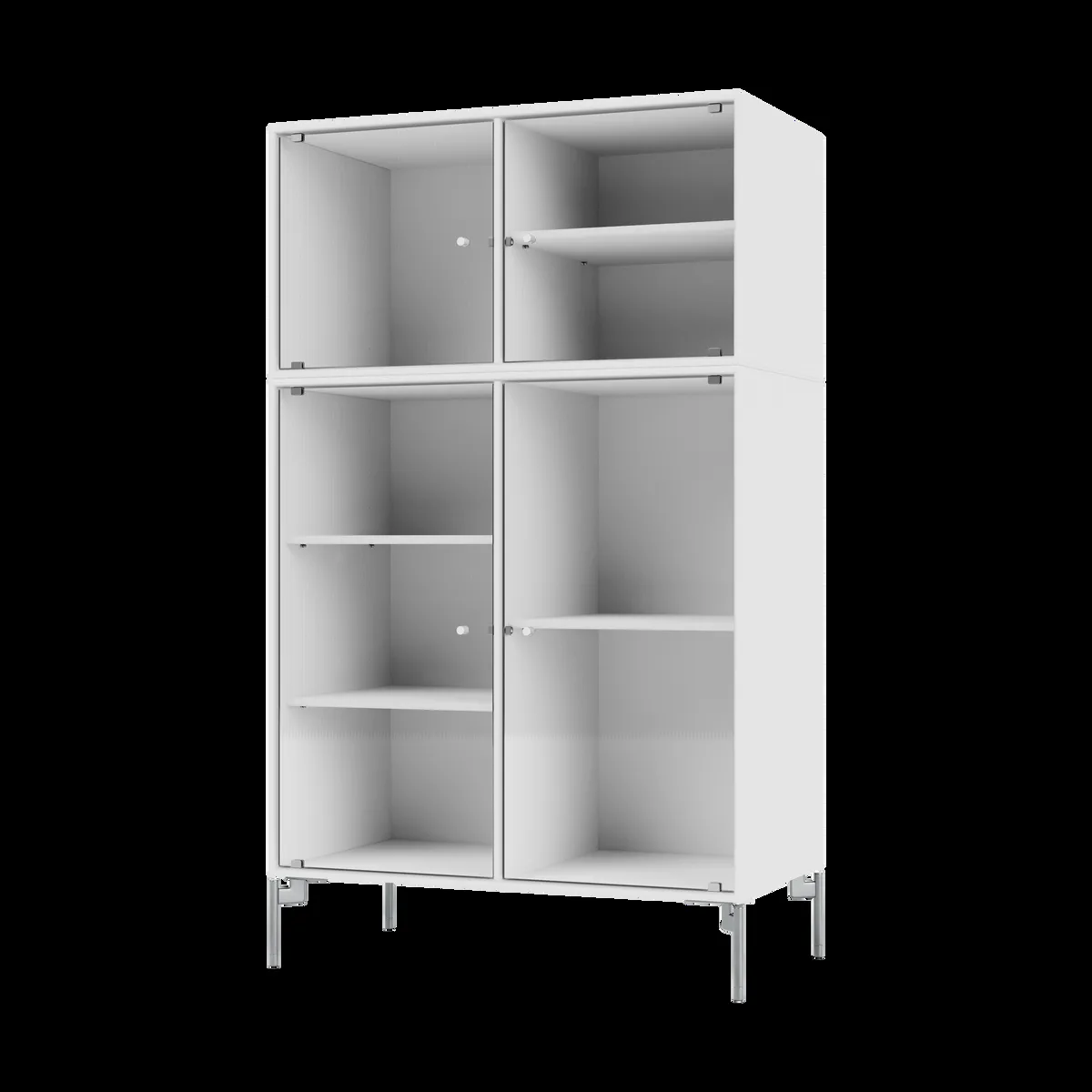 Montana Ripple III Vitrinenschrank 69,6x117,6x38 cm NewWhite-Beine chrome