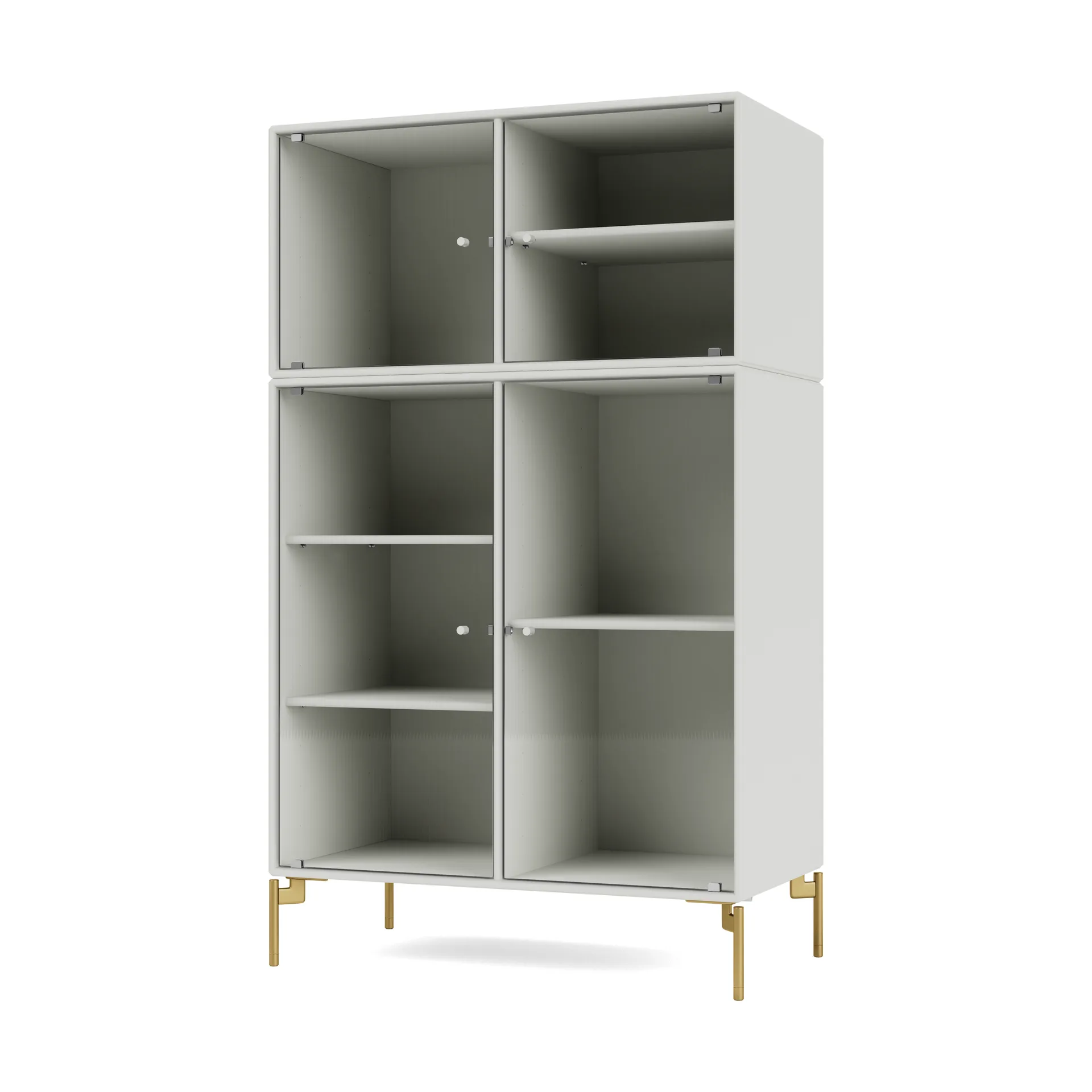 Ripple III Vitrinenschrank 69,6x117,6x38 cm, Nordic-Beine brass Montana