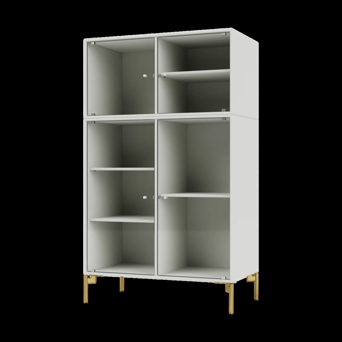 Montana Ripple III Vitrinenschrank 69,6x117,6x38 cm Nordic-Beine brass