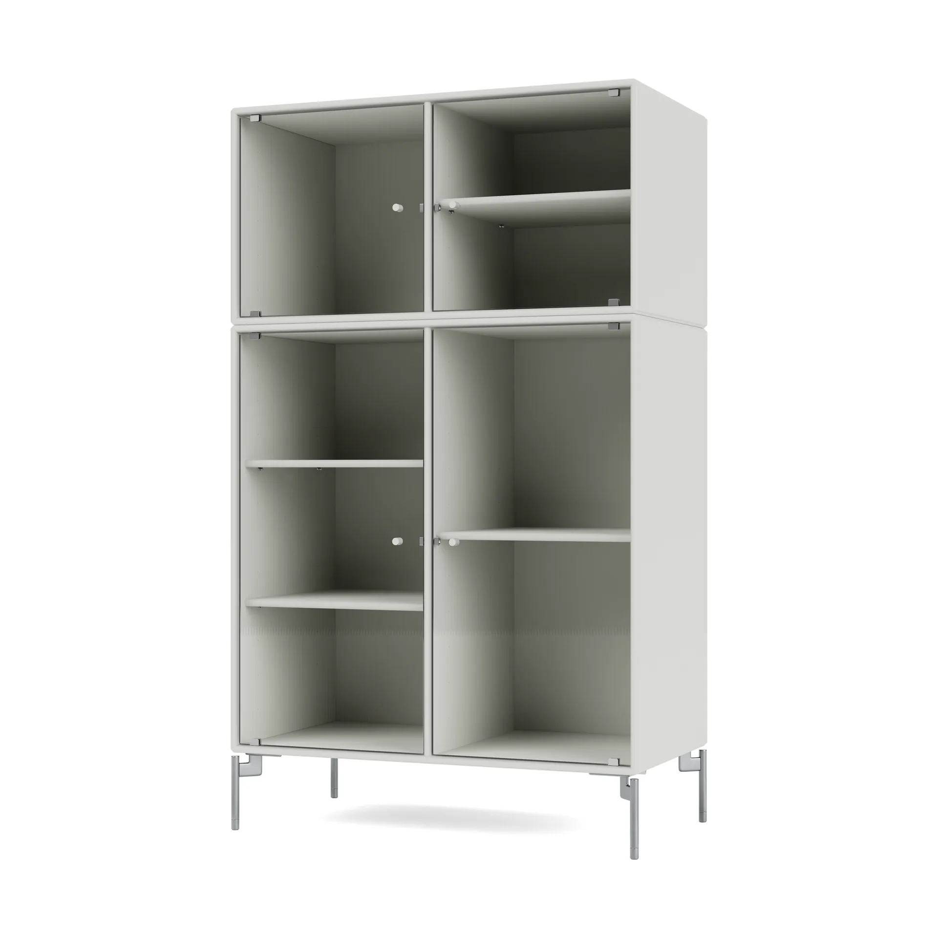 Ripple III Vitrinenschrank 69,6x117,6x38 cm, Nordic-Beine chrome Montana