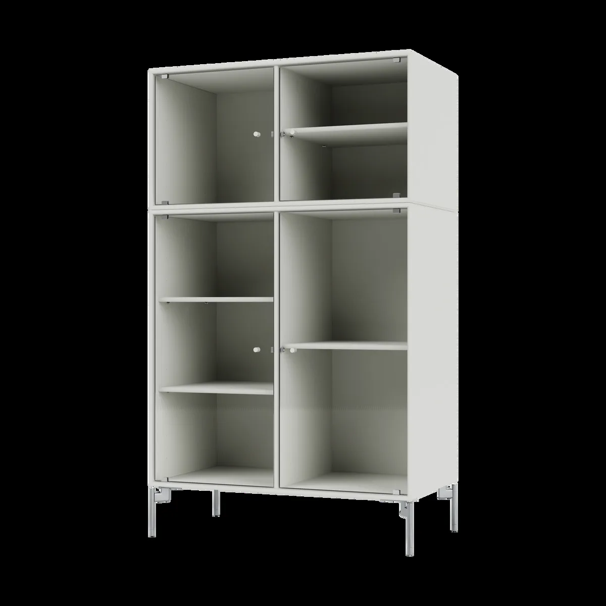 Montana Ripple III Vitrinenschrank 69,6x117,6x38 cm Nordic-Beine chrome