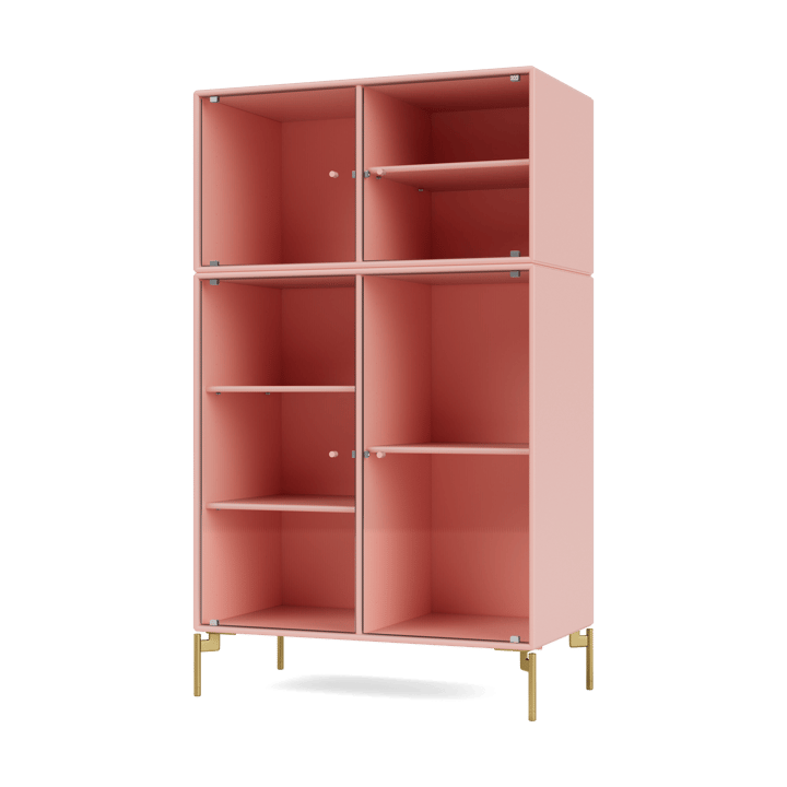 Ripple III Vitrinenschrank 69,6x117,6x38 cm - Ruby-Beine brass - Montana