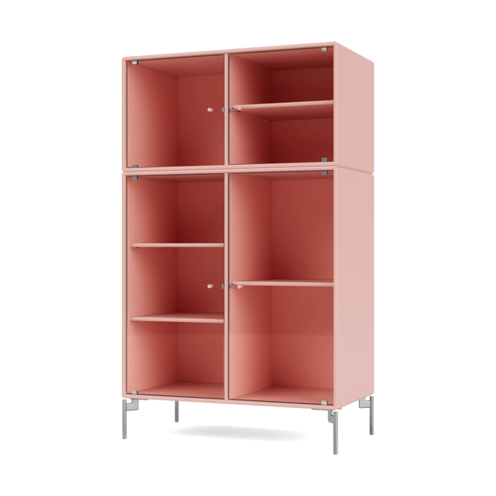 Ripple III Vitrinenschrank 69,6x117,6x38 cm - Ruby-Beine chrome - Montana