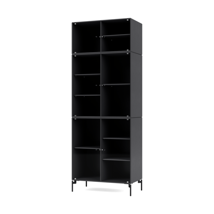 Ripple IV Vitrinenschrank 69,6x187,2x38 cm - Anthracite-Beine black - Montana