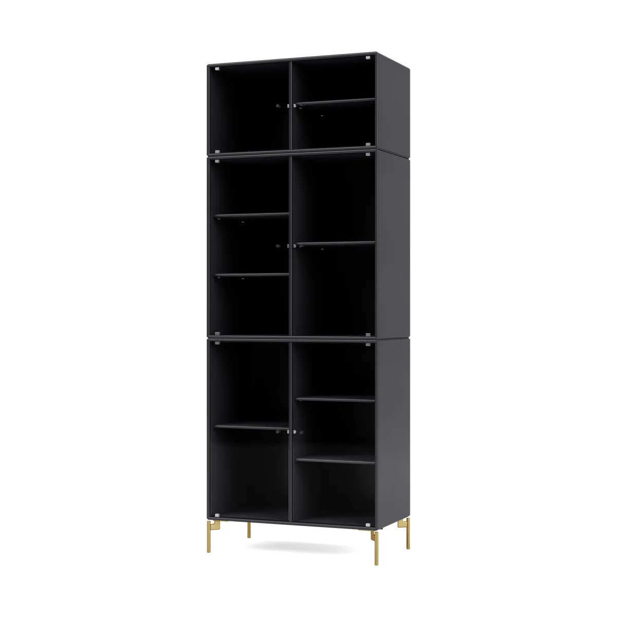 Montana Ripple IV Vitrinenschrank 69,6x187,2x38 cm Anthracite-Beine brass