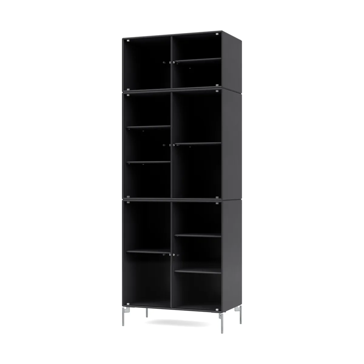 Montana Ripple IV Vitrinenschrank 69,6x187,2x38 cm Anthracite-Beine chrome