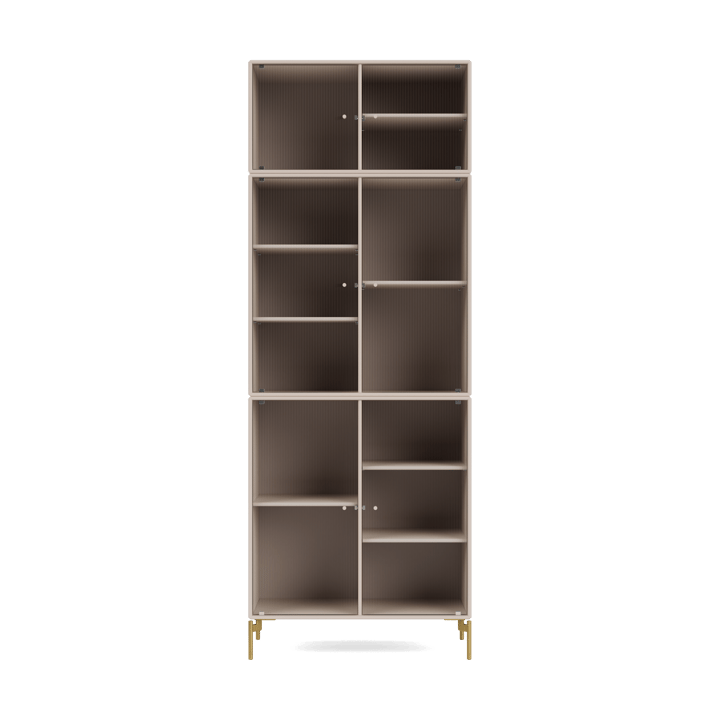 Ripple IV Vitrinenschrank 69,6x187,2x38 cm - Clay-Beine brass - Montana