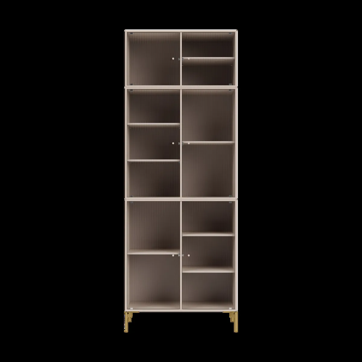 Montana Ripple IV Vitrinenschrank 69,6x187,2x38 cm Clay-Beine brass