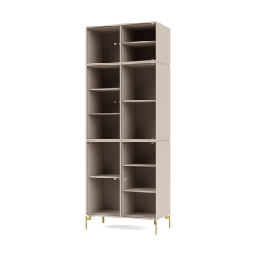 Ripple IV Vitrinenschrank 69,6x187,2x38 cm - Clay-Beine brass - Montana