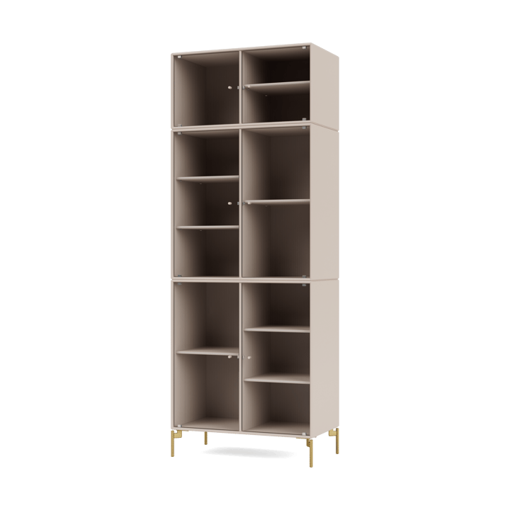Ripple IV Vitrinenschrank 69,6x187,2x38 cm, Clay-Beine brass Montana