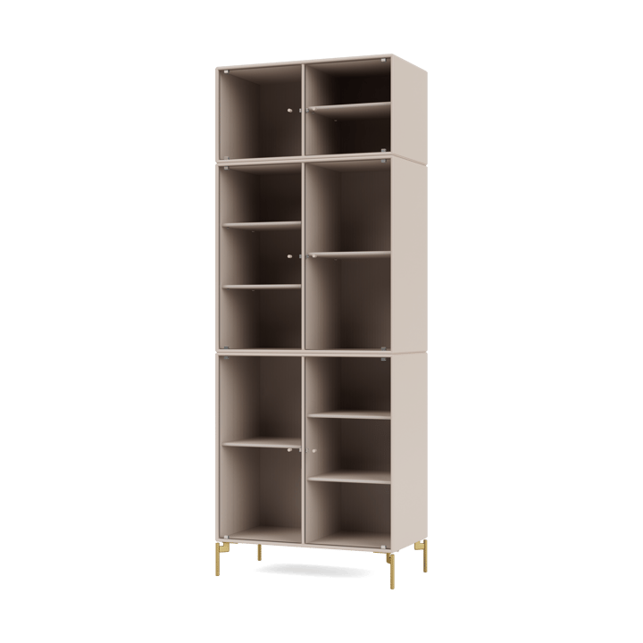 Ripple IV Vitrinenschrank 69,6x187,2x38 cm - Clay-Beine brass - Montana