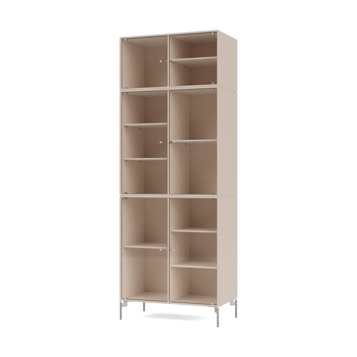 Ripple IV Vitrinenschrank 69,6x187,2x38 cm - Clay-Beine chrome - Montana