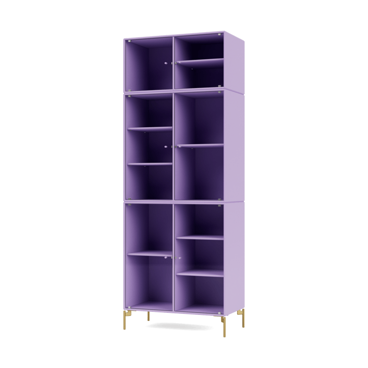 Ripple IV Vitrinenschrank 69,6x187,2x38 cm - Iris-Beine brass - Montana