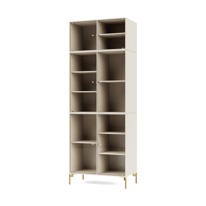 Ripple IV Vitrinenschrank 69,6x187,2x38 cm - Oat-Beine brass - Montana