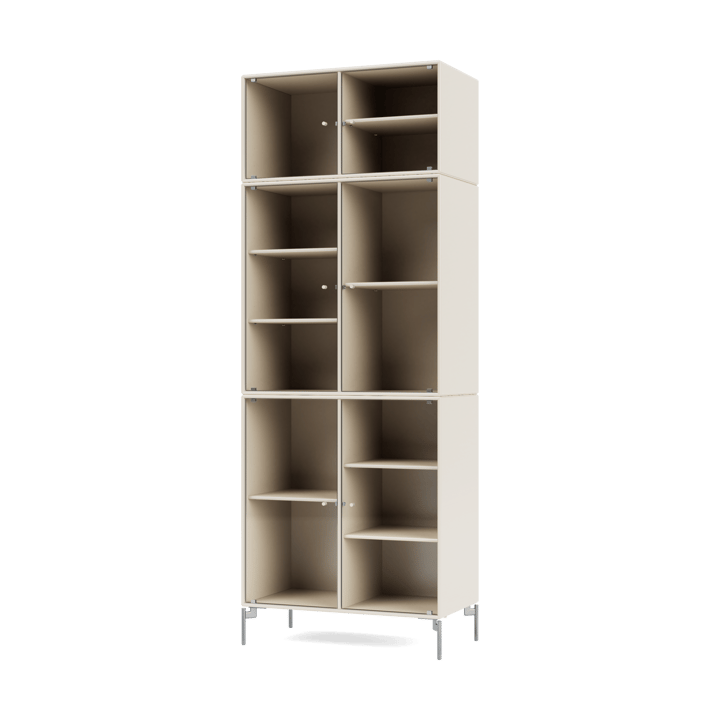 Ripple IV Vitrinenschrank 69,6x187,2x38 cm - Oat-Beine chrome - Montana