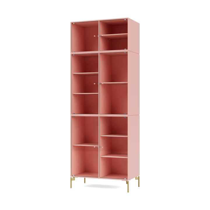 Ripple IV Vitrinenschrank 69,6x187,2x38 cm - Ruby-Beine brass - Montana