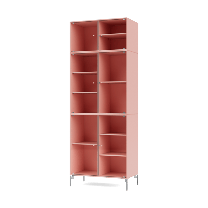 Ripple IV Vitrinenschrank 69,6x187,2x38 cm - Ruby-Beine chrome - Montana