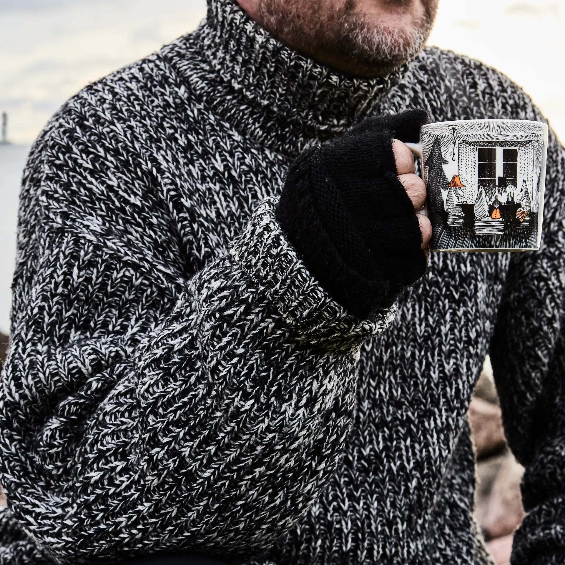 Die Treue zum Ursprung Mumin Tasse Winter 2017, Schwarz Moomin Arabia