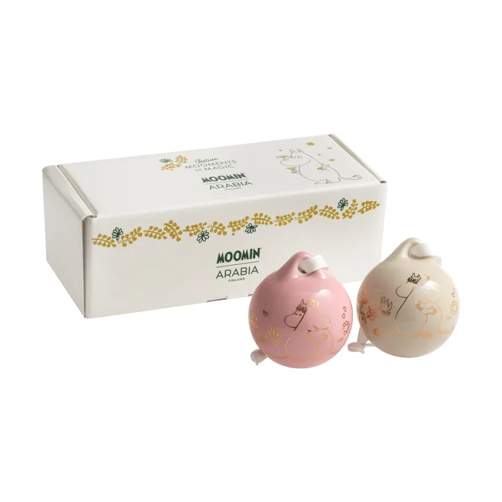 Kärlek Mumin-Weihnachtskugel - Gold, 5 cm, 2er-Pack - Moomin Arabia