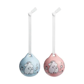 Kärlek Mumin-Weihnachtskugel - Rosa-Blau, 5 cm, 2-teilig - Moomin Arabia