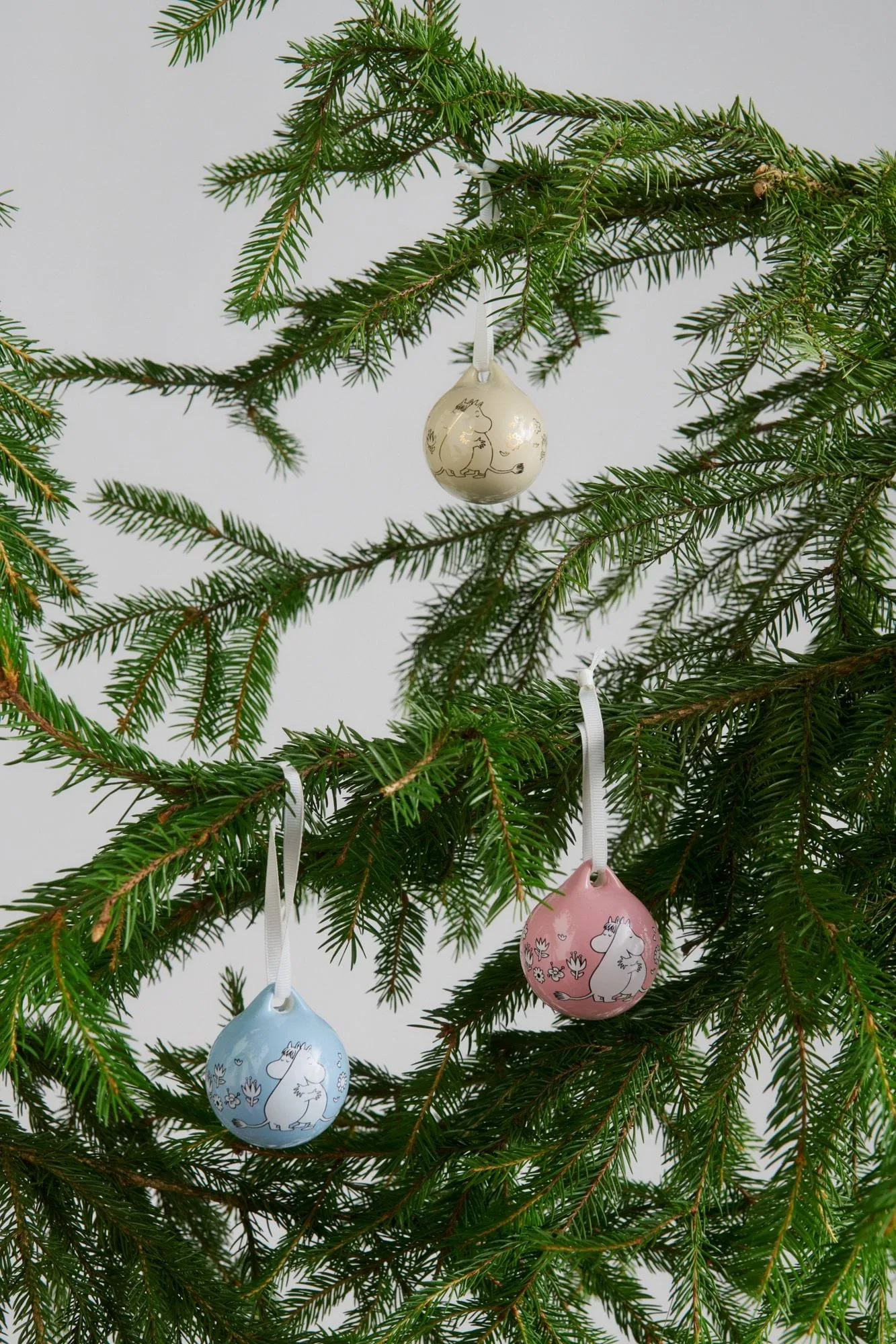 Kärlek Mumin-Weihnachtskugel, Rosa-Blau, 5 cm, 2-teilig Moomin Arabia