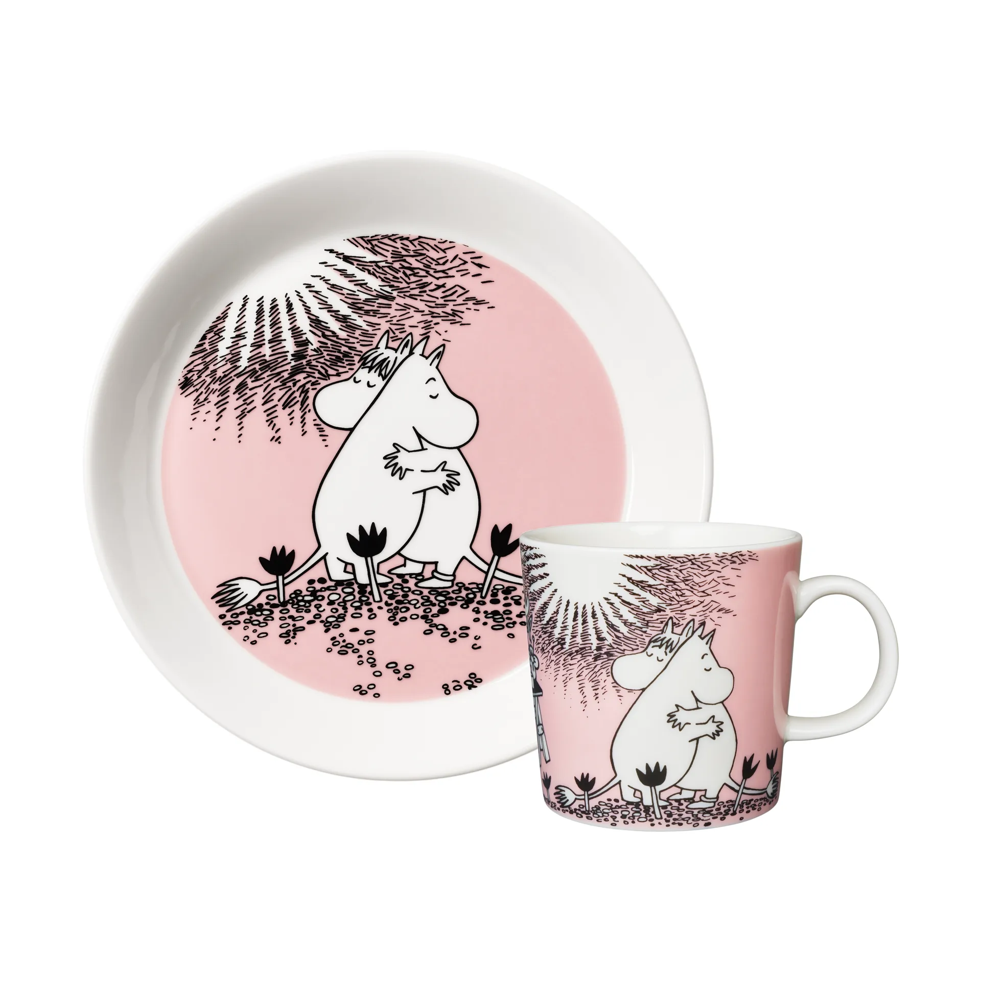 Liebe 30 Jahre Mumin Tasse & Teller Limited Edition, 2 Teile Moomin Arabia