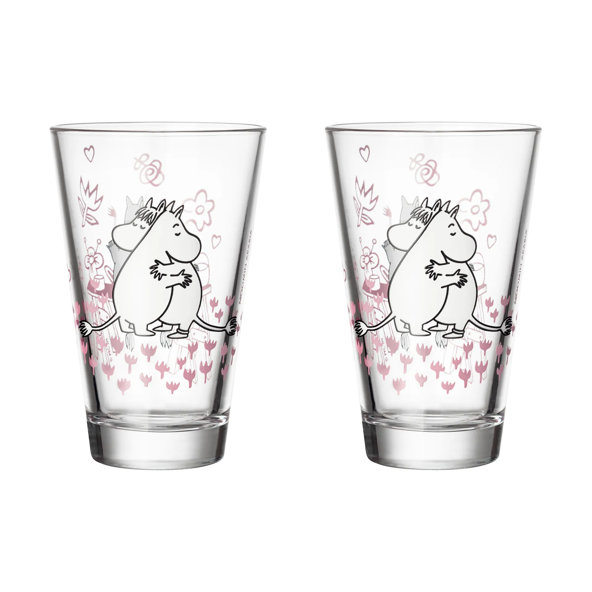 Liebe Mumin Glas 2er Pack, Klar Moomin Arabia