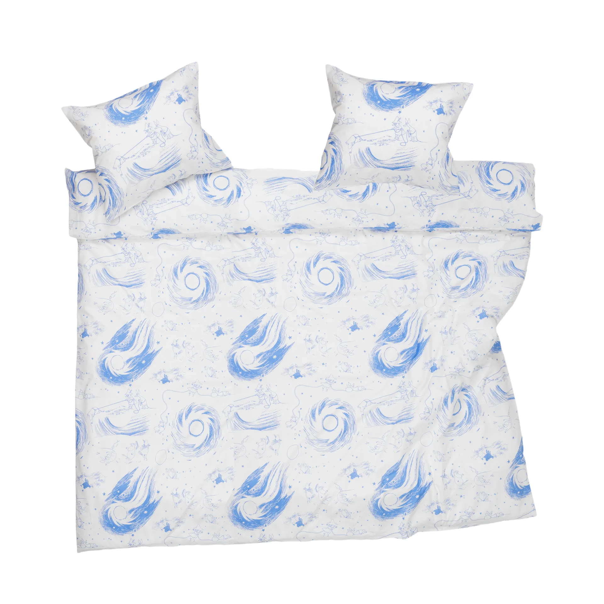 Mumin Bettwäsche-Set 240x210 cm, Komet blau-weiß Moomin Arabia