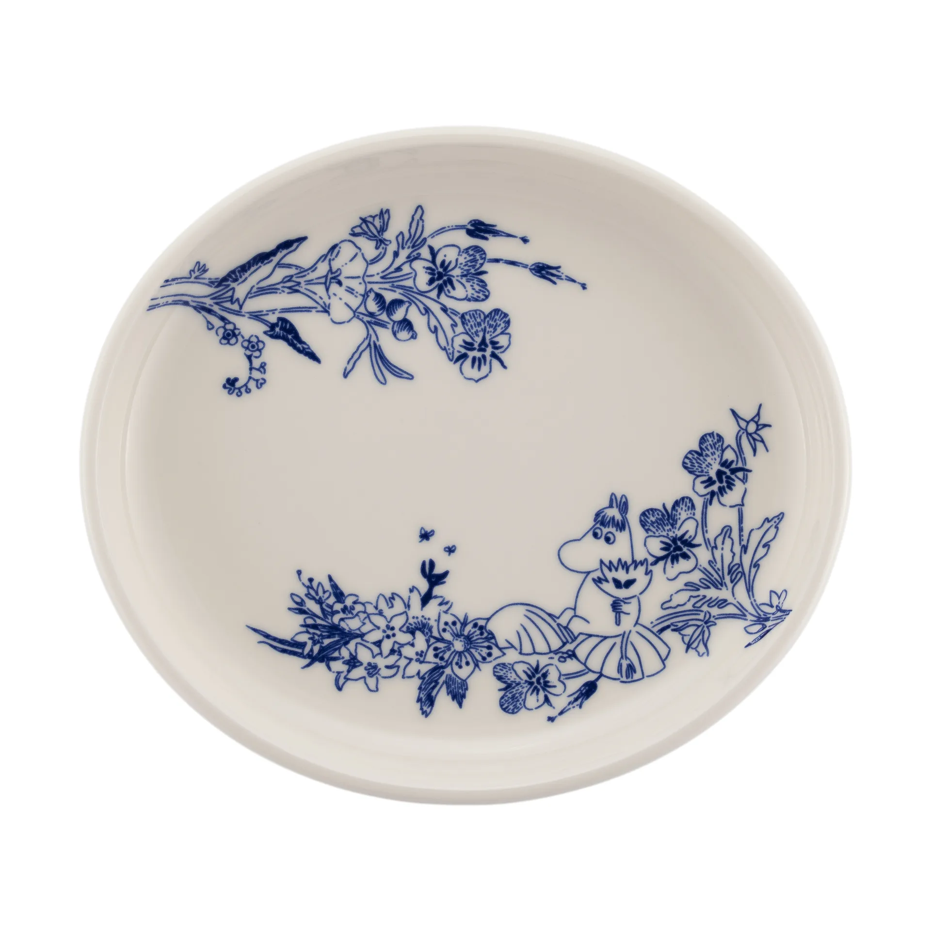Mumin Haru Teller oval 16 cm, Blau-Weiß Moomin Arabia