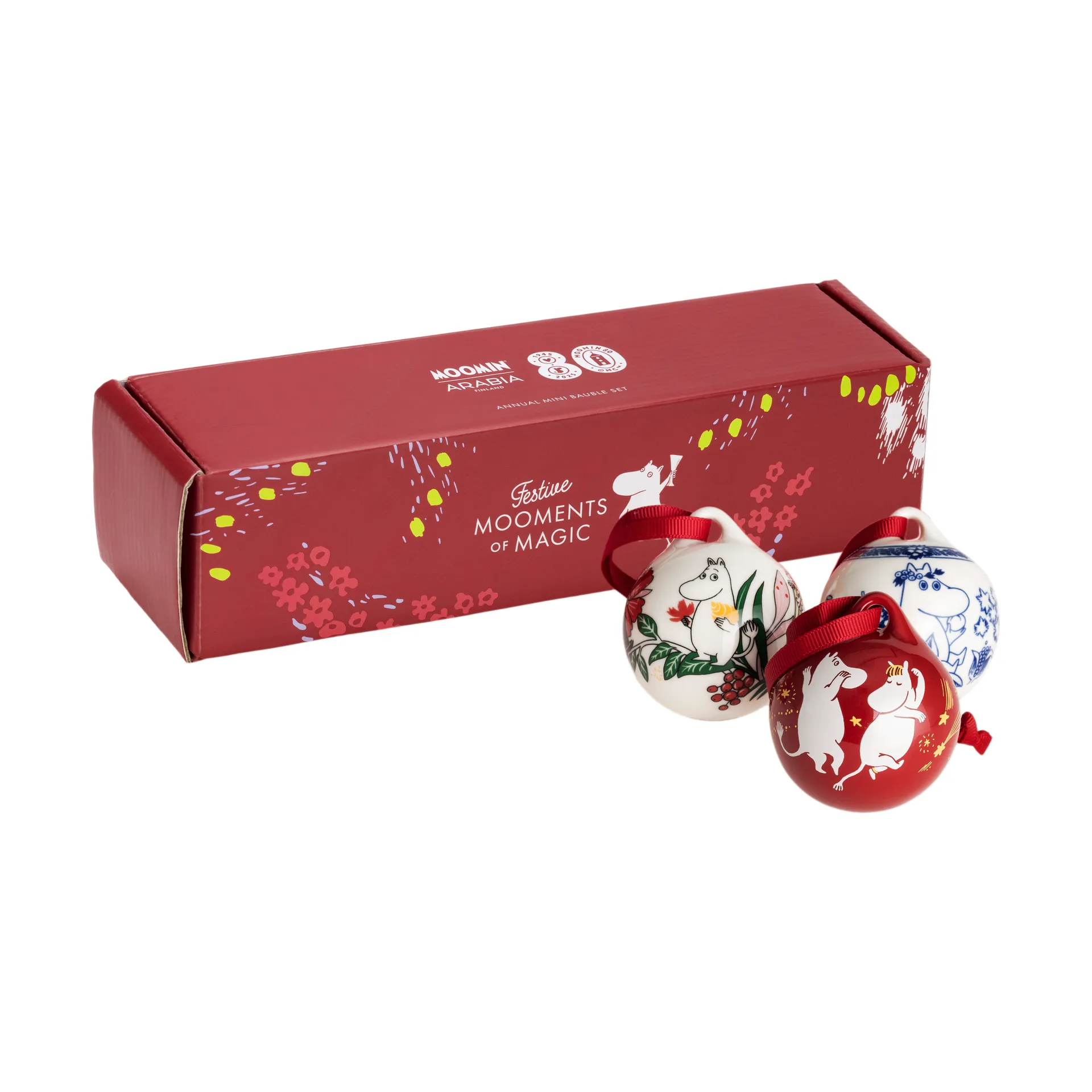 Mumin Jahreskugel Ø5 cm 3-teilig, 2025 Moomin Arabia