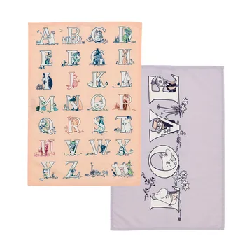 Mumin Küchenhandtuch 50x70 cm 2 Teile - Alphabet - Moomin Arabia