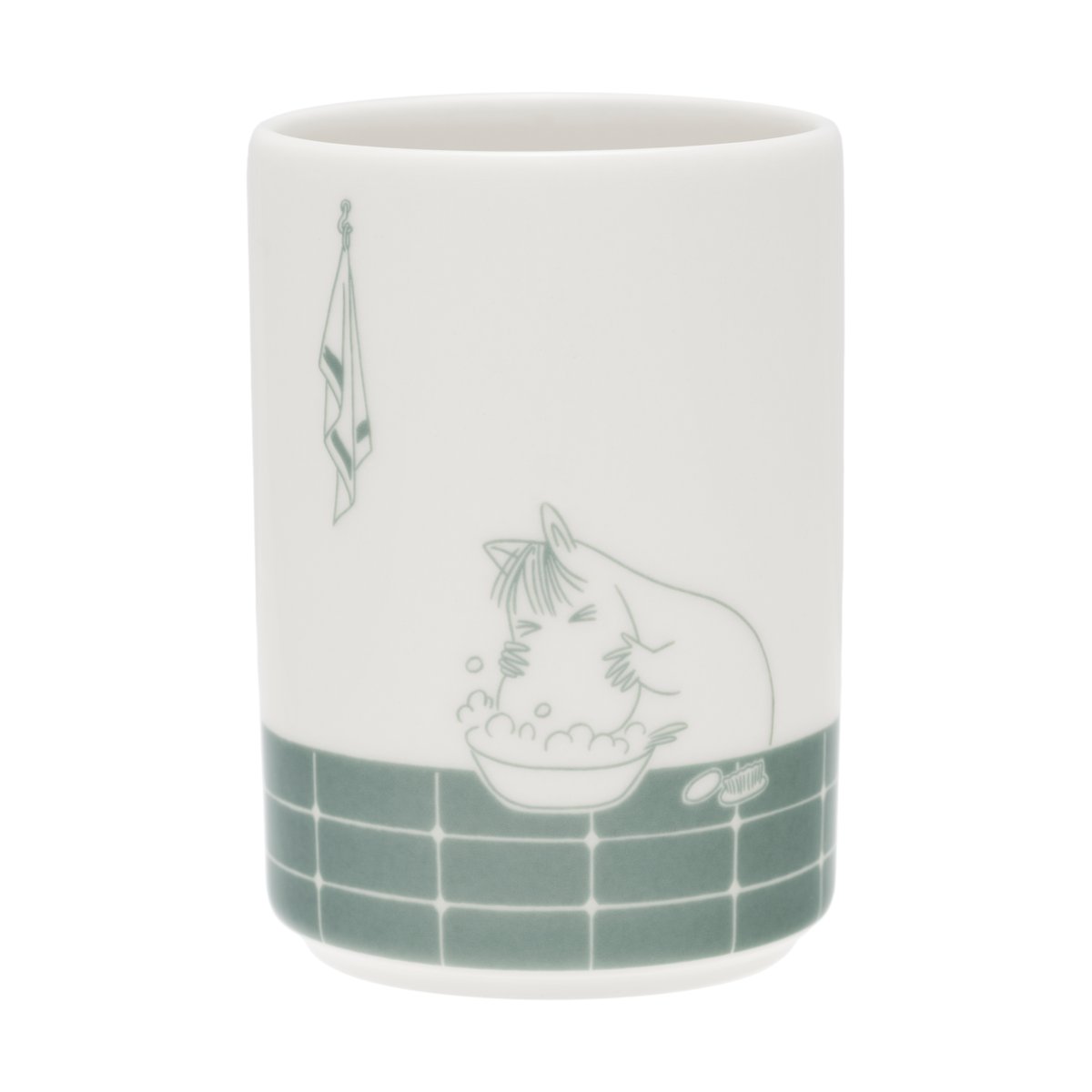 Moomin Arabia Mumin Zahnbürstenhalter Badezeit grün-weiß