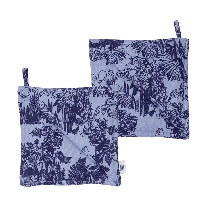Mystikens skog Mumin Topflappen - Blau, 22x22 cm, 2-teilig - Moomin Arabia