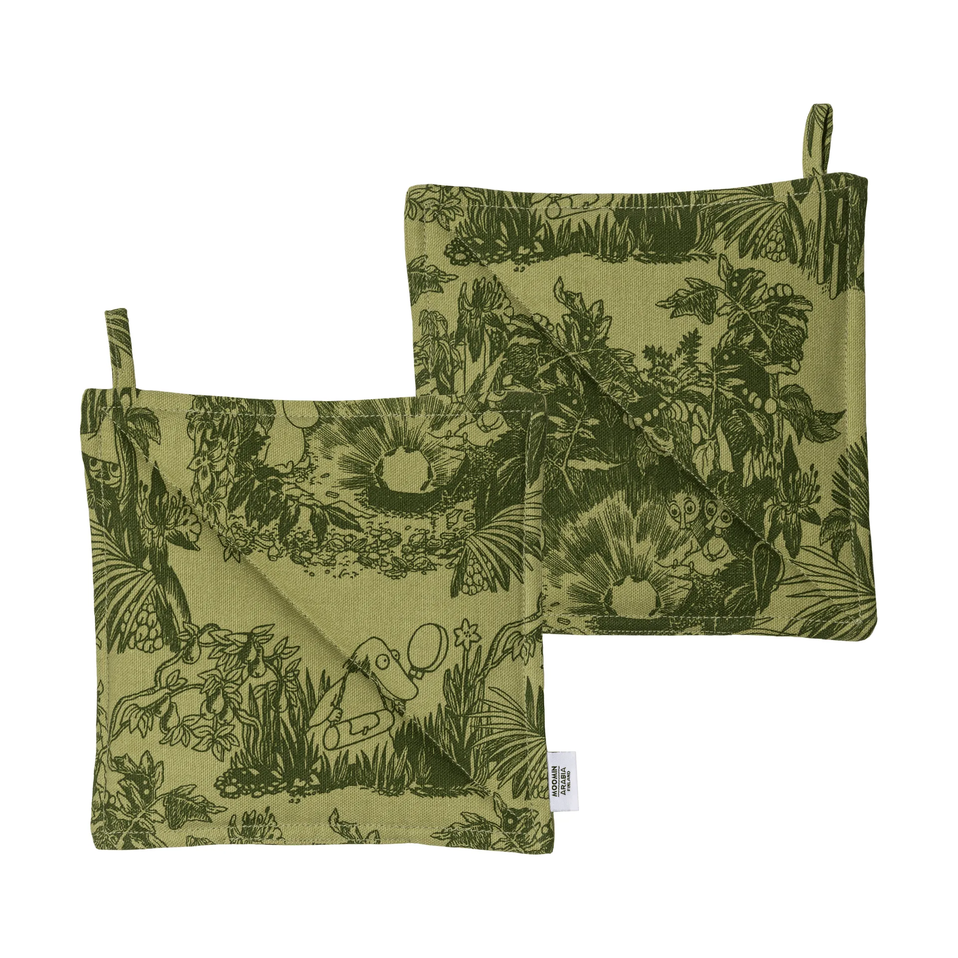 Mystikens skog Mumin Topflappen, Grün, 22x22 cm, 2-teilig Moomin Arabia