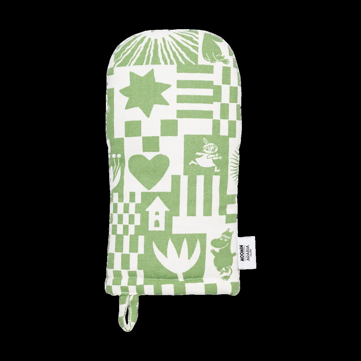Moomin Arabia Party Mumin Ofenhandschuh 15x34 cm Grün