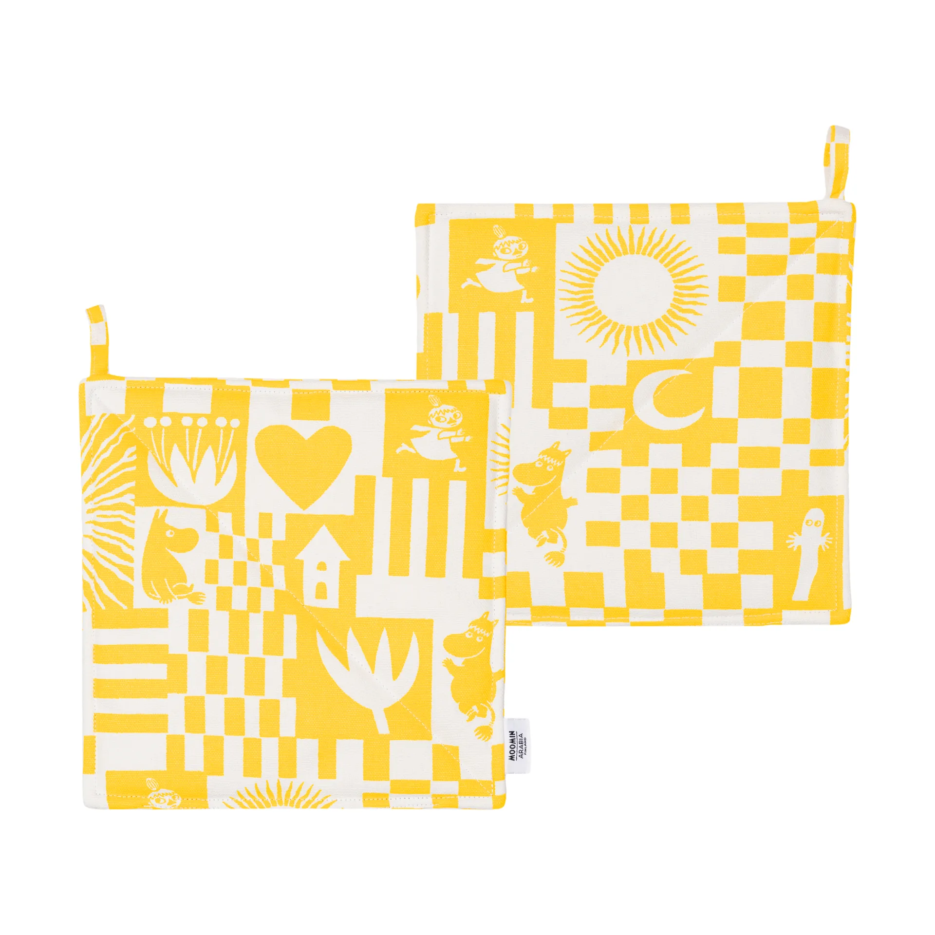Party Mumin Topflappen 22x22 cm 2er-Pack, Gelb Moomin Arabia