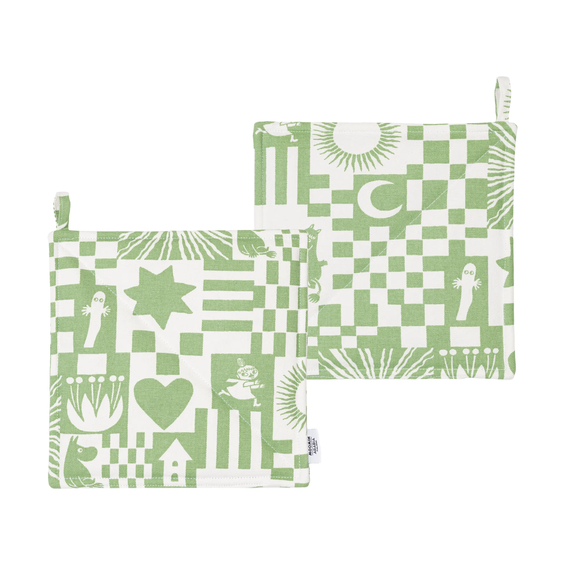 Party Mumin Topflappen 22x22 cm 2er-Pack, Grün Moomin Arabia