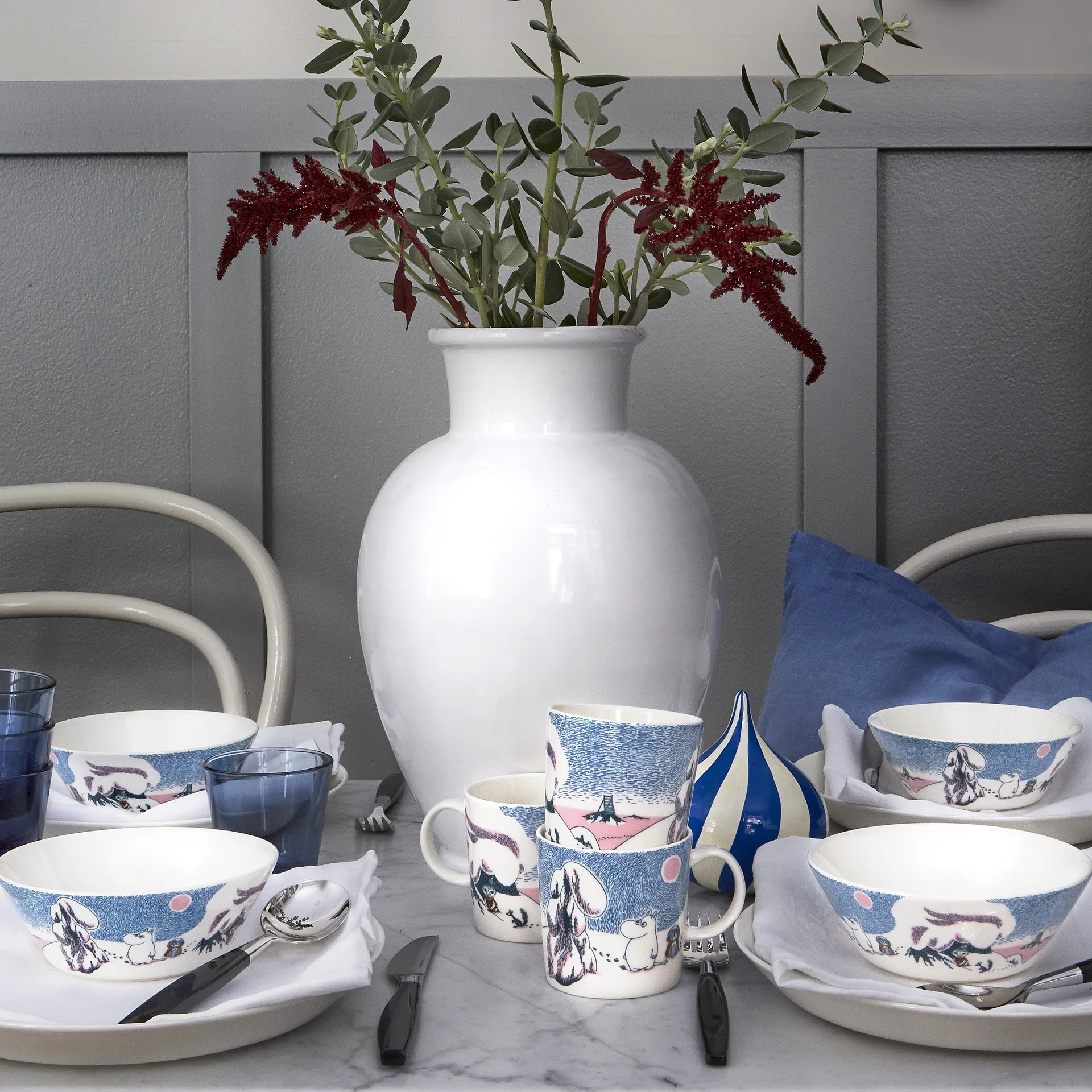 Tiefer Schnee Mumintasse 2019, Blau Moomin Arabia