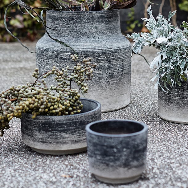Kanji Blumentopf Ø 15cm, Grau MUUBS
