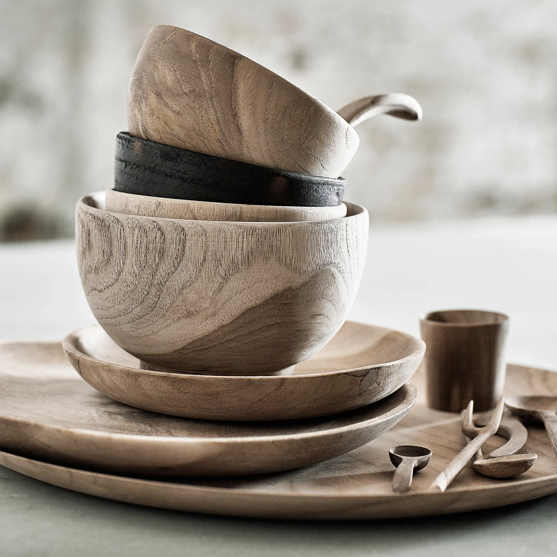 Muubs Teak Teller 18cm, Natur MUUBS