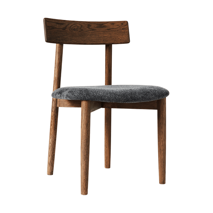 Tetra Stuhl mit Sitz - Zementfarbener Stoff-mörkoljad ek - MUUBS
