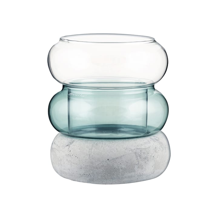 Bagel Vase/Windlicht 12cm - Lake blue - Muurla