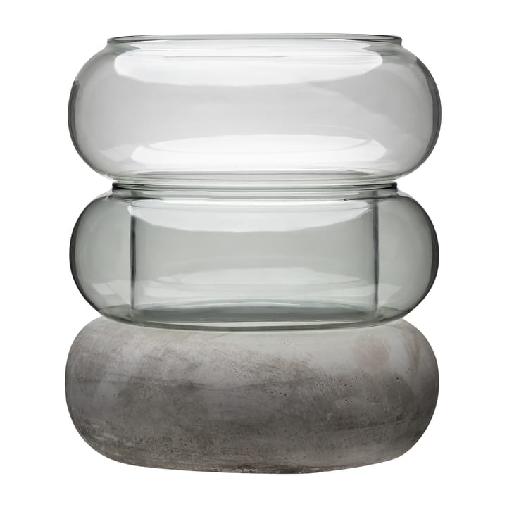 Bagel Vase/Windlicht 22cm - grau - Muurla