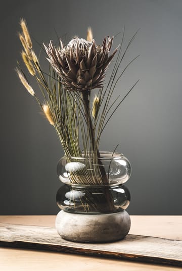Bagel Vase/Windlicht 22cm - Grau - Muurla